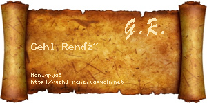 Gehl René névjegykártya
